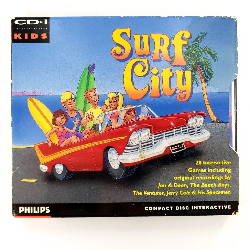 Surf City (Philips CD-i, 1994) Complete w/ Slip Cover Tested & Works